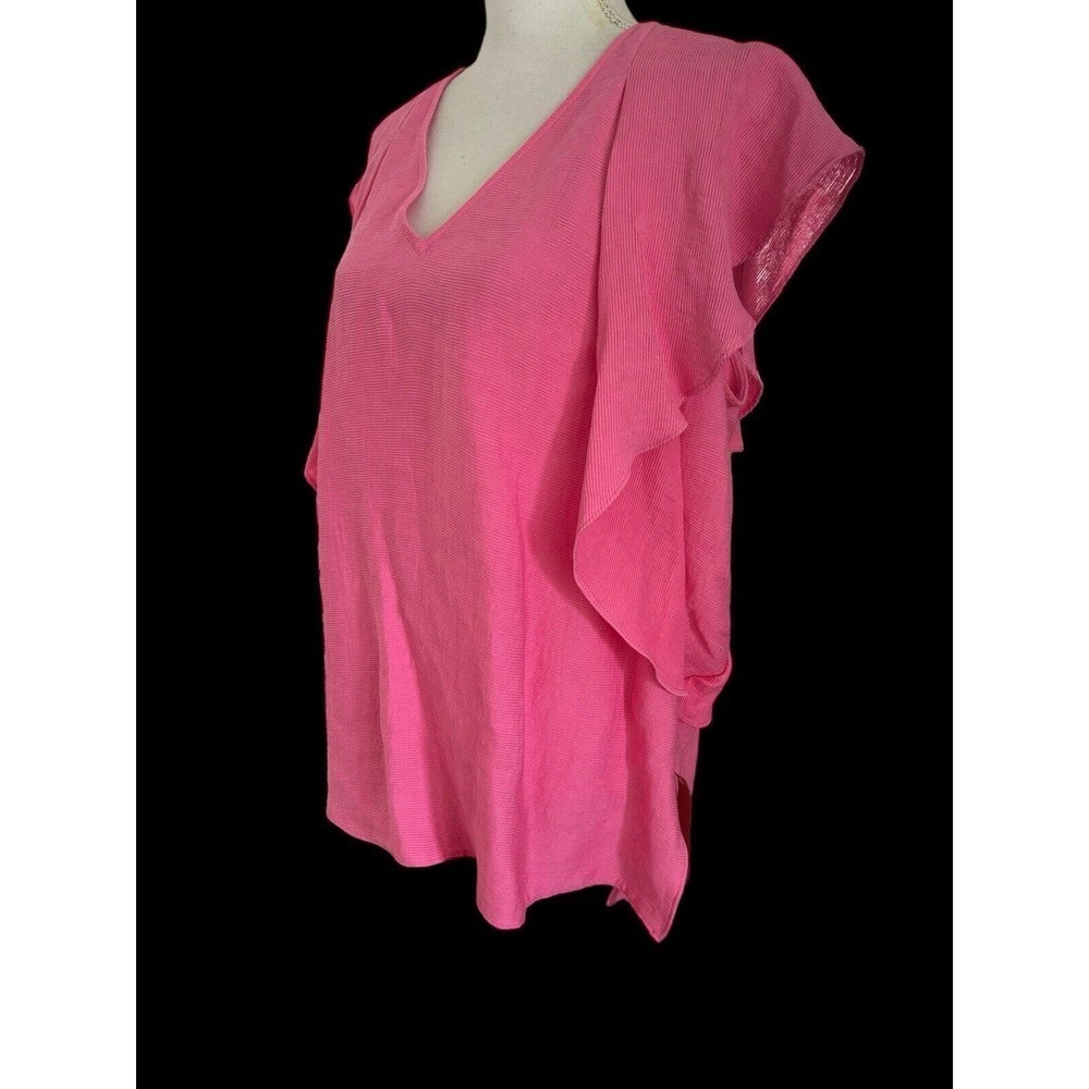 Rachel Roy Women's Ruffled Flutter Blouse Top Pink Size 1X Plus Size NWT - Picture 7 of 10